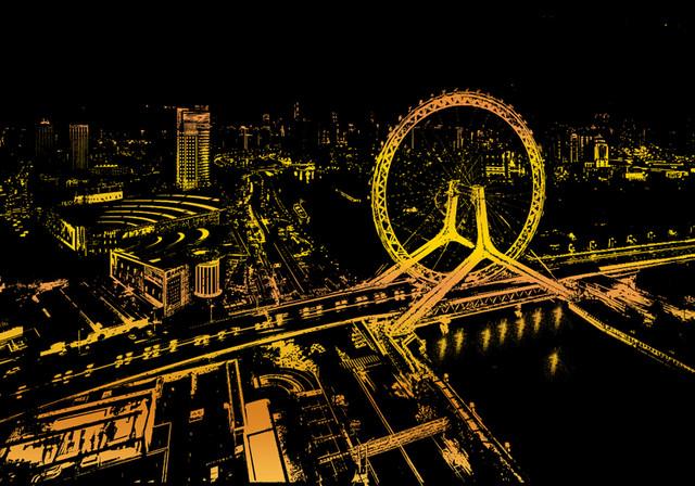 Kratzbild – Tianjin Eye
