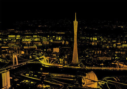 Kratzbild – Guangzhou City