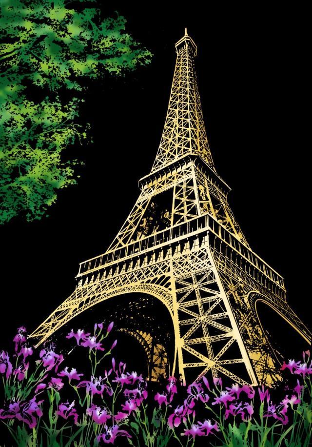 Kratzbild – Eiffelturm in Paris