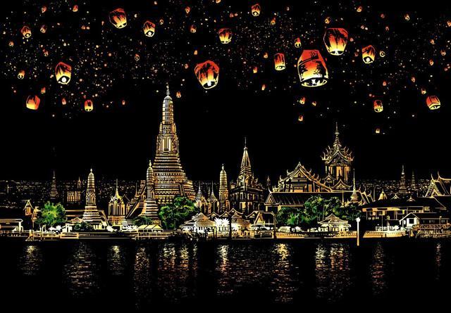 Kratzbild – Chiang Mai in Thailand