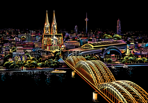 Kratzbild – Hohenzollernbrücke in Deutschland
