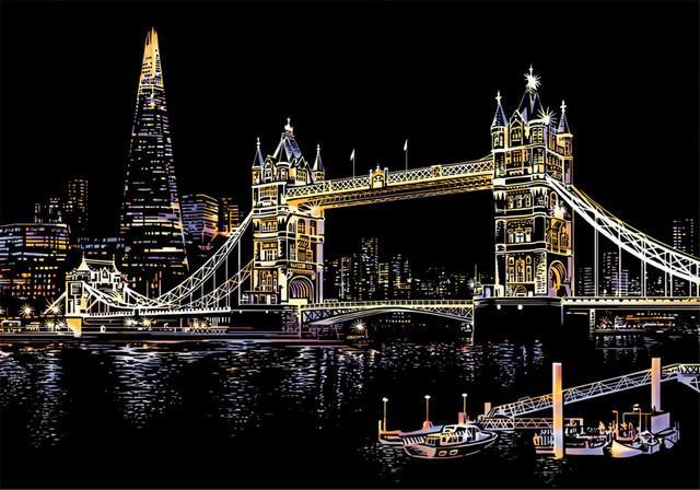 Kratzbild – Brücke in London