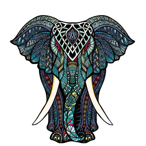 2D Holzpuzzle – Mystischer Elefant