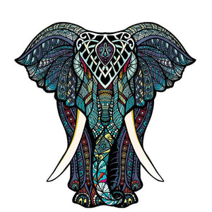 2D Holzpuzzle – Mystischer Elefant