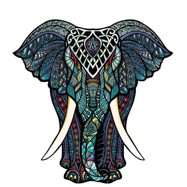 2D Holzpuzzle – Mystischer Elefant
