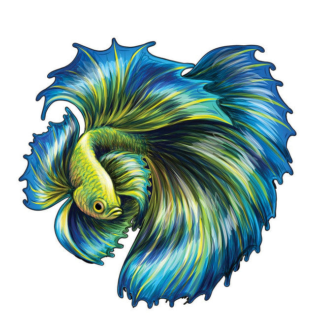2D Holzpuzzle – Verspielter Fisch