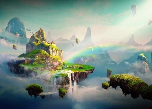 Malen nach Zahlen fŸr Erwachsene |ÊRegenbogen und Berge | Figured'Art
