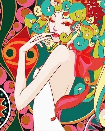 Malen nach Zahlen fŸr Erwachsene |ÊAsiatin Pop Art | Figured'Art