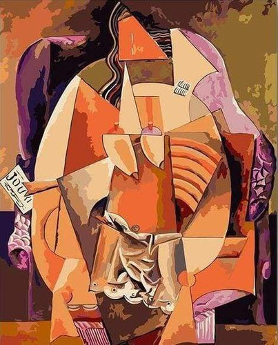 Malen nach Zahlen fŸr Erwachsene |ÊKuss abstrakt | Figured'Art