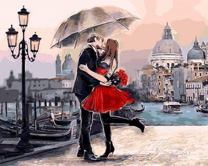 – im – Regen Malen Zahlen nach Figured\'Art Romantische Kuss