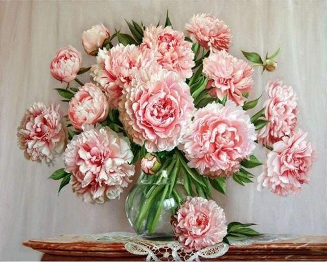 Malen nach Zahlen Erwachsene Rosenstrauß Figured'Art