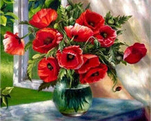 Laden Sie das Bild in den Galerie-Viewer, Malen nach Zahlen fŸr Erwachsene |ÊRoter Blumenstrauß | Figured&#39;Art