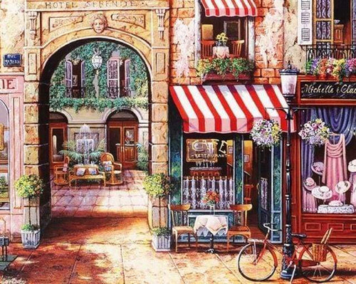 Malen nach Zahlen fŸr Erwachsene |ÊKleiderladen in der Altstadt | Figured'Art