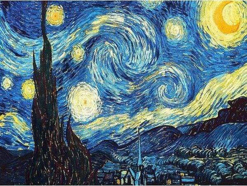 Diamond Painting – Van Gogh – Sternennacht – 40 x 50 cm auf Keilrahmen gespannt | Figured'Art