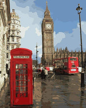 Laden Sie das Bild in den Galerie-Viewer, Malen nach Zahlen fŸr Erwachsene |ÊTelefonzelle in London | Figured&#39;Art