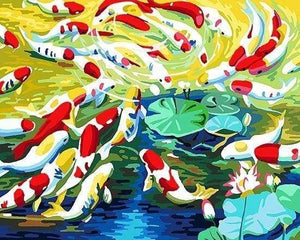 Malen nach Zahlen fŸr Erwachsene |ÊKoi und Seerosen | Figured'Art