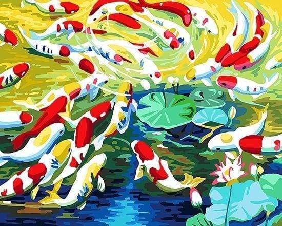 Malen nach Zahlen fŸr Erwachsene |ÊKoi und Seerosen | Figured'Art