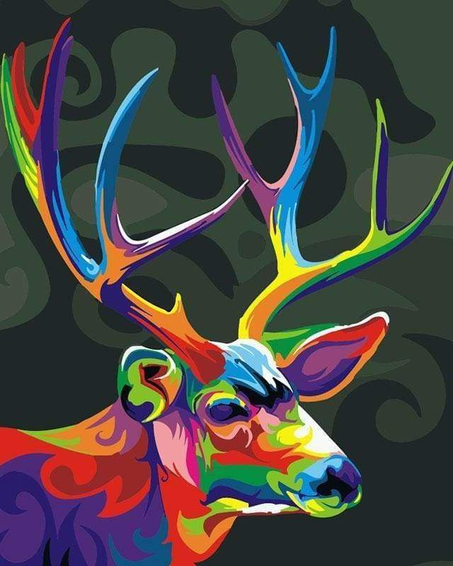 Malen nach Zahlen fŸr Erwachsene |ÊHirsch Pop Art | Figured'Art
