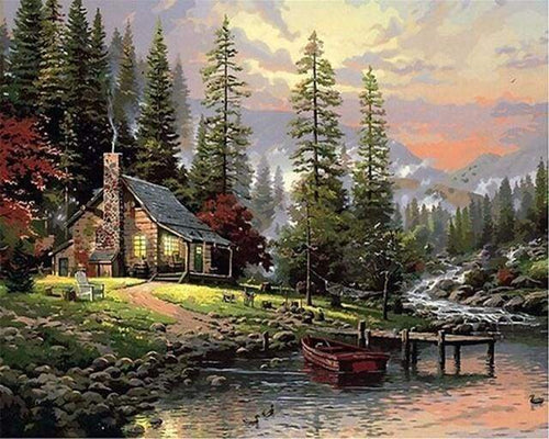 Malen nach Zahlen fŸr Erwachsene |ÊBergchalet | Figured'Art