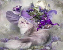 Laden Sie das Bild in den Galerie-Viewer, Malen nach Zahlen fŸr Erwachsene |ÊKatze mit violettem Hut | Figured&#39;Art