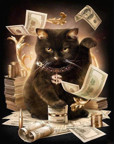 Malen nach Zahlen Erwachsene Glückliche Katze Figured'Art