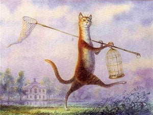 Malen nach Zahlen Erwachsene Entspannte Katze Figured'Art