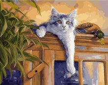 Laden Sie das Bild in den Galerie-Viewer, Malen nach Zahlen fŸr Erwachsene |ÊLiegende Katze mit Ente | Figured&#39;Art