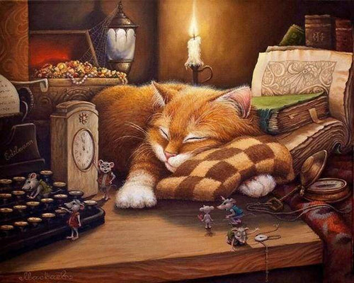 Malen nach Zahlen fŸr Erwachsene |ÊFaule Katze | Figured'Art