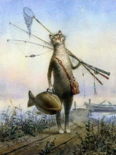 Laden Sie das Bild in den Galerie-Viewer, Malen nach Zahlen fŸr Erwachsene |ÊVom Fischen zurückkehrende Katze | Figured&#39;Art