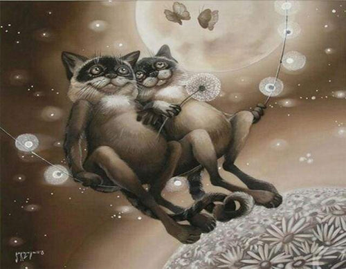 Malen nach Zahlen fŸr Erwachsene |ÊEntspannte Katzen | Figured'Art