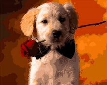 Laden Sie das Bild in den Galerie-Viewer, Malen nach Zahlen fŸr Erwachsene |ÊHund mit Rose | Figured&#39;Art
