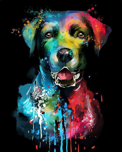 Malen nach Zahlen fŸr Erwachsene |ÊHund abstrakt | Figured'Art