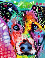 Laden Sie das Bild in den Galerie-Viewer, Malen nach Zahlen fŸr Erwachsene |ÊHund mit Farbeffekten | Figured&#39;Art