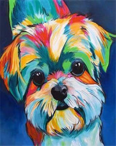 Malen nach Zahlen fŸr Erwachsene |ÊBunter Hund 2 | Figured'Art