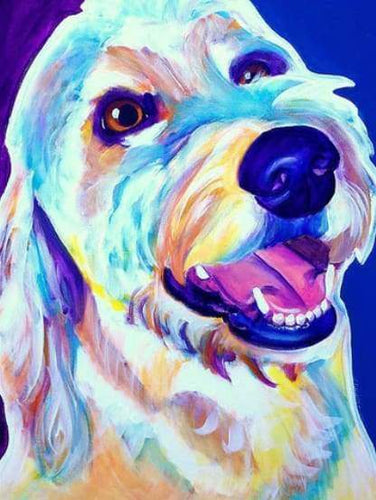 Malen nach Zahlen fŸr Erwachsene |ÊHeller Hund | Figured'Art