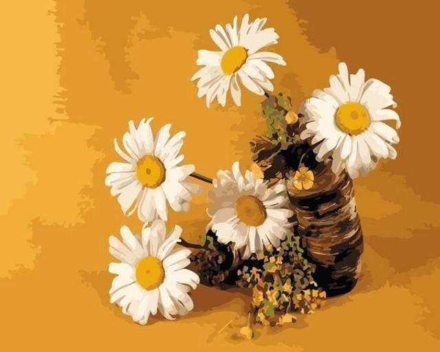 Malen nach Zahlen fŸr Erwachsene |ÊFünf Gänseblümchen | Figured'Art
