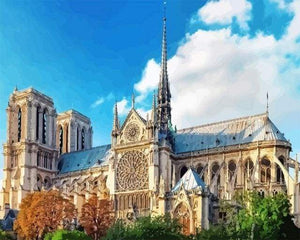 Malen nach Zahlen fŸr Erwachsene |ÊSeite des Notre Dame in Paris | Figured'Art