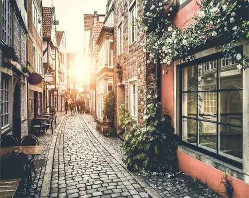 Malen nach Zahlen fŸr Erwachsene |ÊSonnenuntergang in der Gasse | Figured'Art