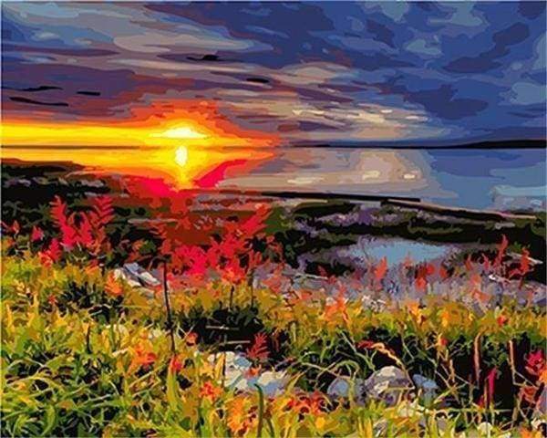 Malen nach Zahlen Erwachsene Sonnenuntergang Figured'Art