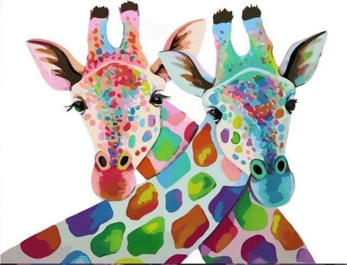 Malen nach Zahlen fŸr Erwachsene |ÊBuntes Giraffenpärchen | Figured'Art