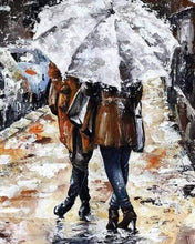 Laden Sie das Bild in den Galerie-Viewer, Malen nach Zahlen fŸr Erwachsene |ÊPaar unter einem Regenschirm | Figured&#39;Art