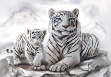 Laden Sie das Bild in den Galerie-Viewer, Malen nach Zahlen fŸr Erwachsene |ÊZwei weiße Tiger | Figured&#39;Art