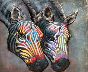 Malen nach Zahlen fŸr Erwachsene |ÊZwei bunte Zebras | Figured'Art