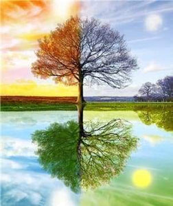 Diamond Painting, 4 Jahreszeiten Baum 2