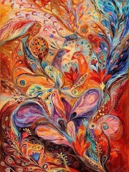 Diamond Painting, Pfaue abstrakt