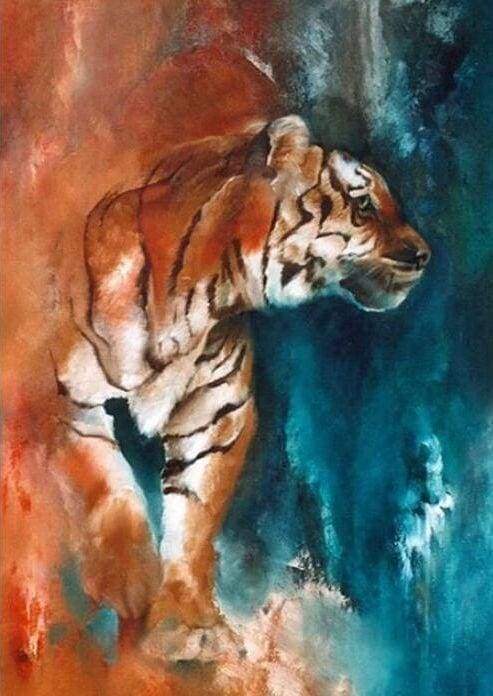 Diamond Painting, Tiger abstrakt