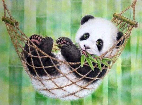 Diamond Painting, Panda in Hängematte