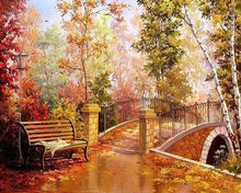 Laden Sie das Bild in den Galerie-Viewer, Diamond Painting, Brücke im Herbst