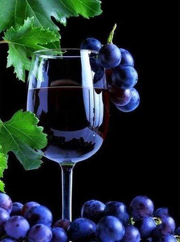Diamond Painting, Trauben und Wein