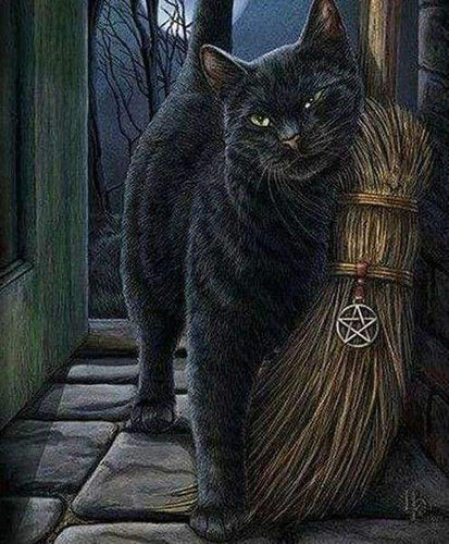 Diamond Painting, Schwarze Katze